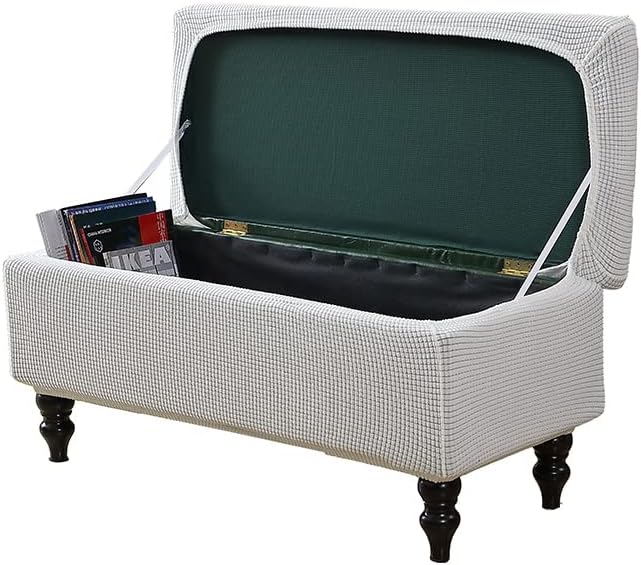 FUANGUI Ottoman Cover Stretch Storage Ottoman Bench Slipcover Printed Folding Storage Bench Ottoman Cover Footrest Stool Slipcover Footstool Protector Cover with Elastic Bottom,Medium