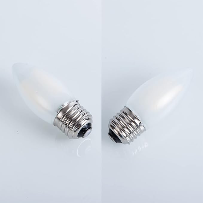 E26 Candelabra Bulb Frosted Medium Base 2700K Warm White Equivalent 25 Watt Light Bulbs, B11 Dimmable LED 2W Chandelier Candle Light for Decorative, 6 Pack