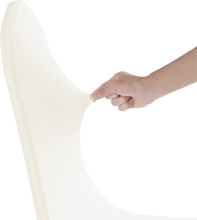 SuperO Waterproof Spandex Chair Cover 25PCS, Stretch Dining Chair Covers, Polyester Outdoor Chair Covers, Protector Stretch Chair Cover for Party Universal, Banquet, Wedding Event, Hotel(Ivory)