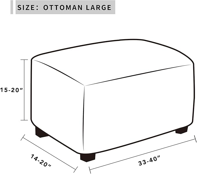 Easy-Going Stretch Ottoman Cover Folding Storage Stool Furniture Protector Soft Rectangle slipcover with Elastic Bottom(Ottoman Large,ASH Rose)
