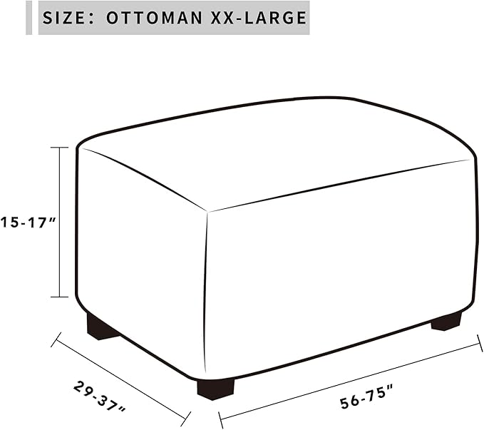 Easy-Going 100% Dual Waterproof Stretch Ottoman Cover Rectangle Folding Storage Stool Furniture Protector Soft Slipcover for Living Room with Elastic Bottom (XX Large, Chocolate)