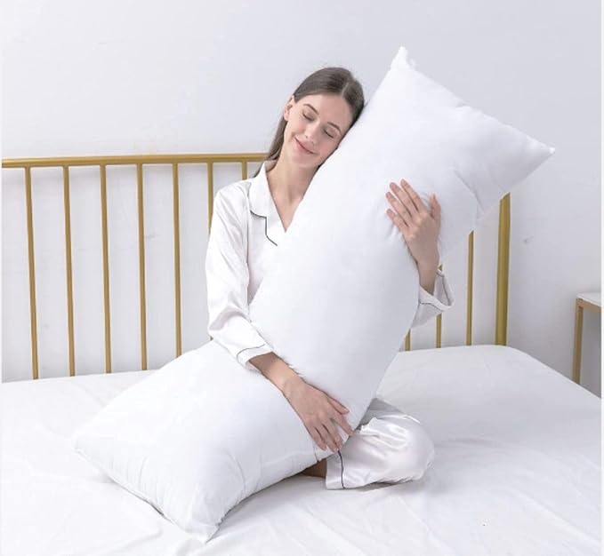 MoonRest® Synthetic Down Alternative 20x48 Square Pillow Insert Form, for Decorative Throw Pillow, Sofa, Cushions, Body and Bed - Pack of 2- Size 20“X 48”