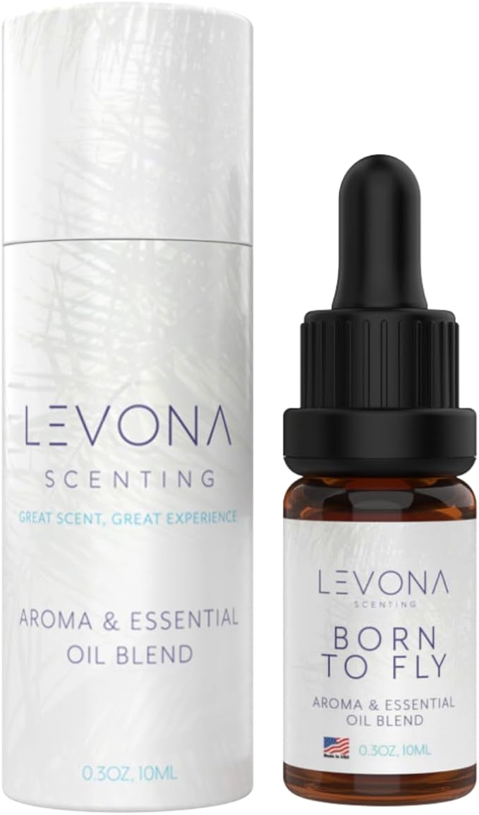 Levona Scent Essential Oil - Aroma for Home, Office, Hotel & Spa, Ideal for Humidifiers & Diffusers, Fragrance with Aldehydic Scent, Lemon, and Aqua Marine - 10ml / 0.33 fl oz, Born to Fly