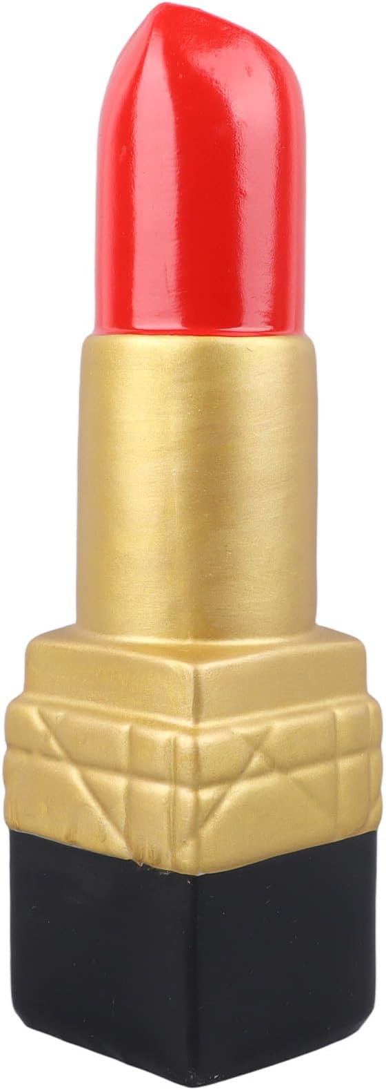 Creative Lipstick Shape Vase, Modern Flowers Pot Unique Vase Beautiful Resin Exquisite Realistic Lipstick Shape Decorative for Book Shop Coffee Shop (Gold)