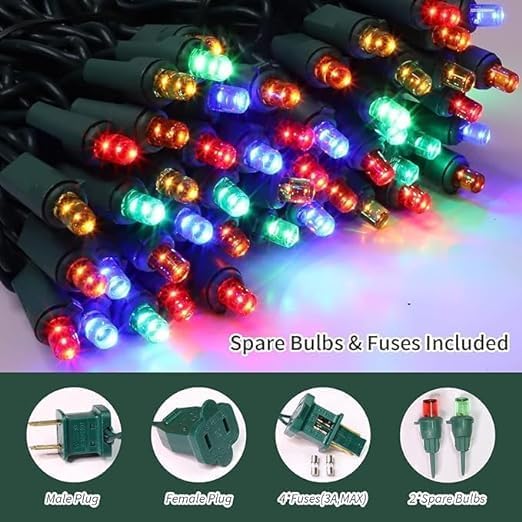 LAMPHOME 150 Count Multicolor- String Lights - LED Christmas Light, Mini led for Indoor Outdoor Home Holiday Party Wedding Independence Day Decoration