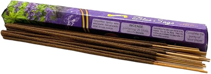Govinda Incense - 120 Incense Sticks, Premium Incense, Masala Coated (Blue Sage)