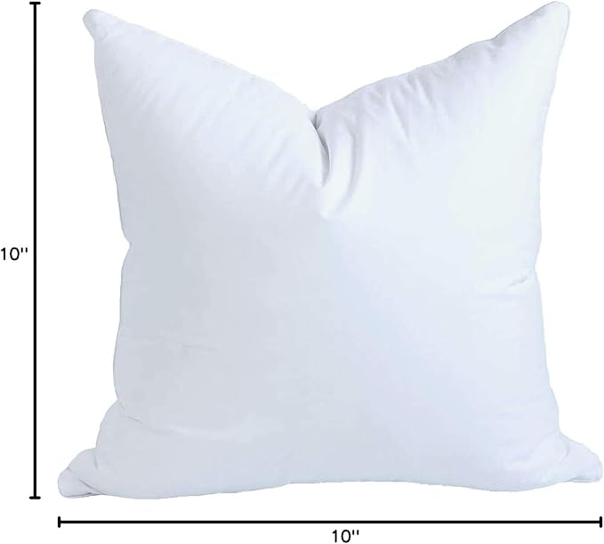 MoonRest® 10x10 Inch Synthetic Down Alternative Square Pillow Insert Form Stuffer for Sofa Shams, Decorative Throw Pillow, Cushion and Bed Pillow Stuffing - Hypoallergenic 10“X 10”