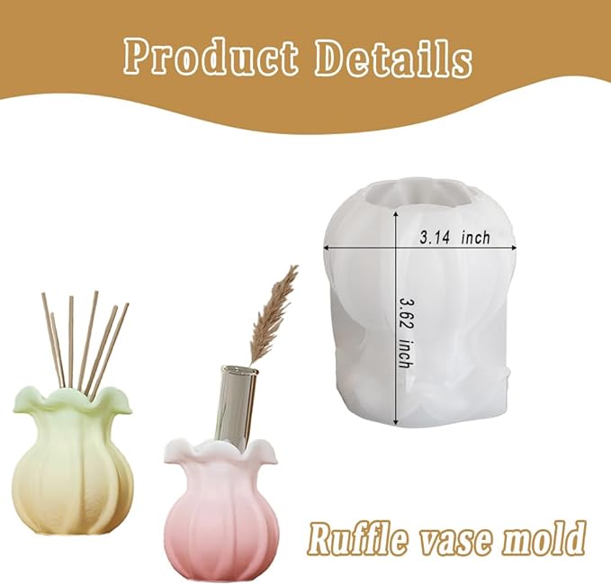 Resin Vase Mold, 1 Pcs vase Silicone Molds vases Resin Mold for Resin Art DIY vase Pens Holder Perfume Diffuser Bottle