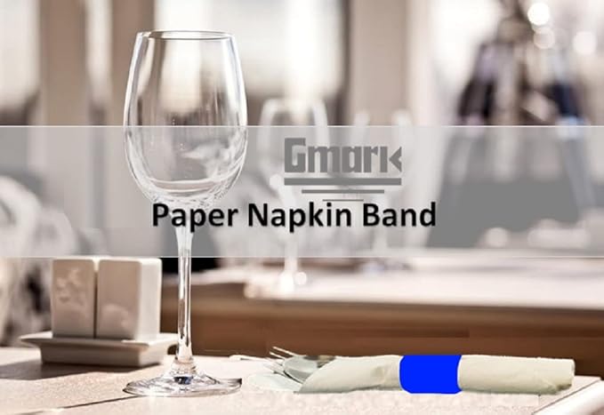 Gmark Paper Napkin Band Box of 2500, Paper Napkin Rings self Adhesive (Navy Blue)