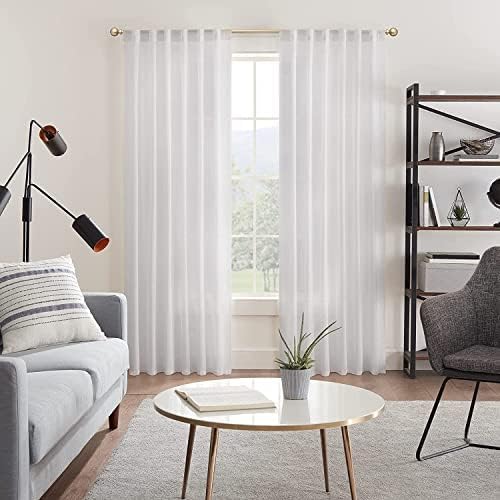 MODE Simplicity Collection 5/8" Diameter Curtain Rod Set with Modern Ball Curtain Rod Finials (Brushed Gold, Fits 72” to 144” Windows)