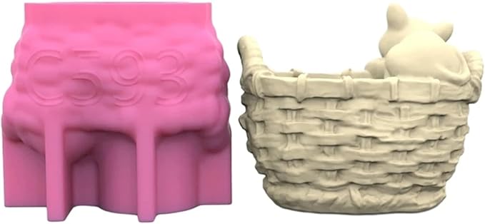 Woven Flower Basket Flower Pot Silicone Mold Succulent Planter Vase Concrete Mold Candle Jar Plaster Epoxy Resin Cement Clay Mould