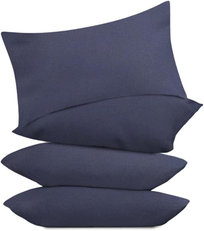 Covers & All Premium Square Throw Pillow Inserts with Covers Set of 4, 12 x 20 Inches Navy Blue, Decorative Cushions for Couch Sofa Home Decor Office Travel UV Resistant Waterproof Soft Cushions