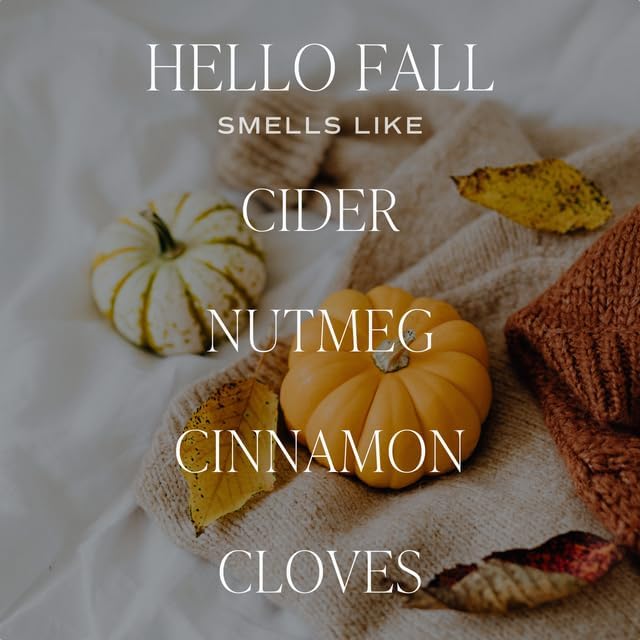 Sweet Water Decor Hello Fall Candle, 12oz Sandstone Glass Jar, Autumn Scented Notes of Cider, Cinnamon Cloves, & Nutmeg, 50+ Hour Burn Time, Non-Toxic Soy Wax Blend, Poured in The USA, Cotton Wick