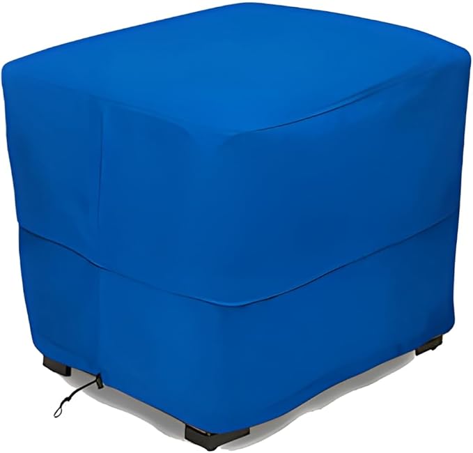 Eevelle Patio Rectangular Ottoman Cover with Marine Grade Fabric - Waterproof Outdoor Ottoman Cover - Furniture Set Covers for Ottoman - Easy to Install - ( 17"H x 32"L x 22"W, Royal Blue)