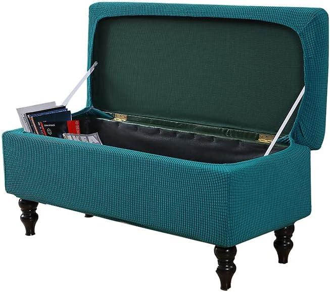FUANGUI Ottoman Cover Stretch Storage Ottoman Bench Slipcover Printed Folding Storage Bench Ottoman Cover Footrest Stool Slipcover Footstool Protector Cover with Elastic Bottom, Large