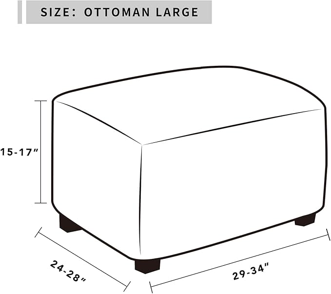 Easy-Going 100% Dual Waterproof Stretch Ottoman Cover Rectangle Folding Storage Stool Furniture Protector Soft Slipcover for Living Room with Elastic Bottom (Large, Chocolate)