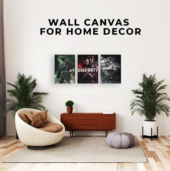 DreamController C.O.D. Wall Canvas Posters Wall Art Decor(12"X16" Set Of 3) I Framed Canvas Paintings For Bedroom, Livingroom, & Office | Made In Usa | Fast Delivery | Hd Print