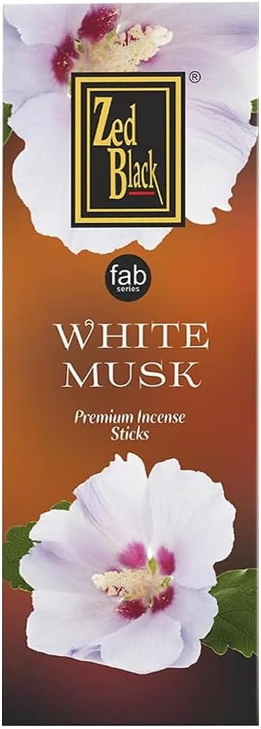 ZED Black White Musk Incense Sticks - 20 Sticks per Box & 6 Boxes Inside (Total 120 Sticks) |Premium Quality Incense Sticks for Relaxation & Yoga.