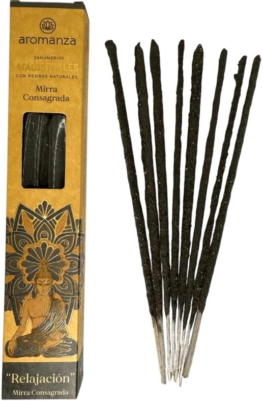 Masterful Incense Sticks 8 u CONSECRATED Myrrh – The Sacred Essence of Relaxation, Healing & Spiritual Purification. Aromanza