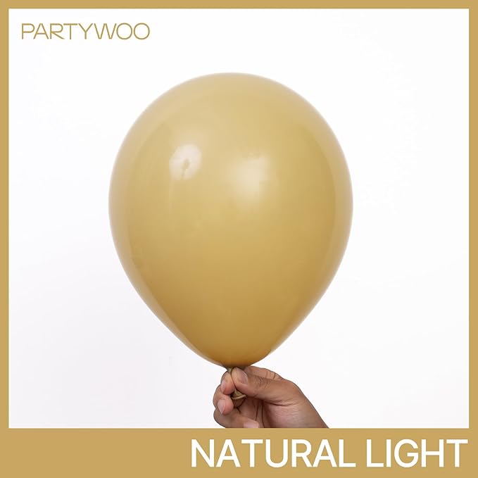 PartyWoo Tan Balloons 85pcs Different Sizes of 18 12 10 5 Inch Light Brown Neutral Boho Coffee Balloon Arch Kit Garland for Wedding Baby Shower Safari Woodland Birthday Party Decorations Brown-F19