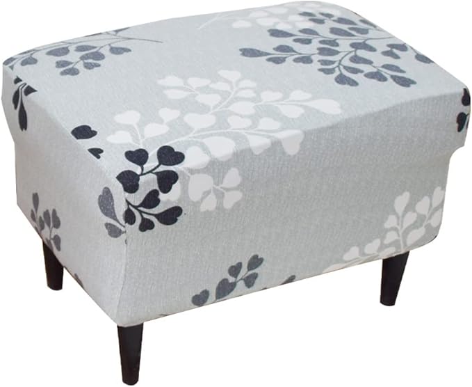Eco-Ancheng Chair Cover Stretch Ottoman Cover Rectangular Storage Ottoman Slipcover Footrest Stool Covers Ottoman Slipcovers for Foot Stool with Nonslip Elastic Bottom