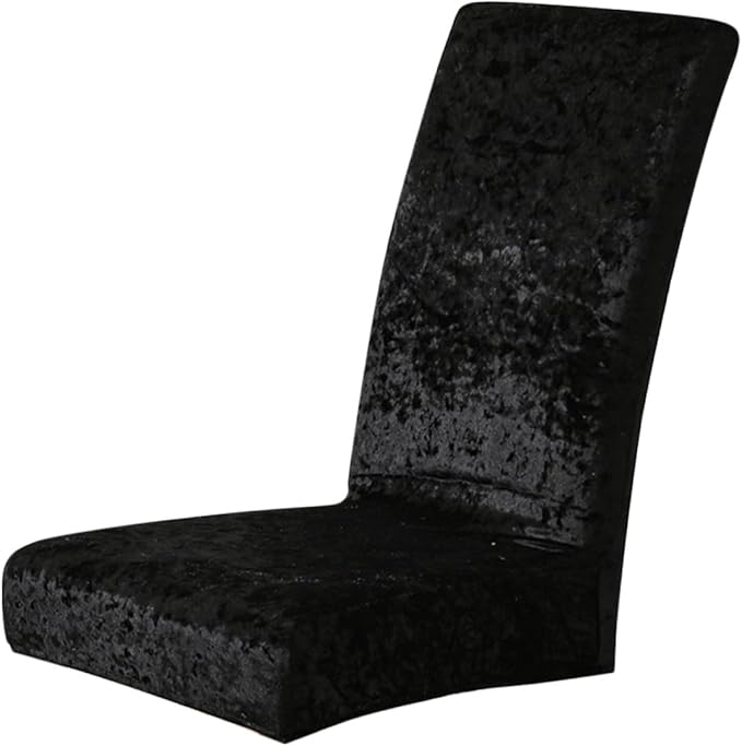 BESPORTBLE Elastic Stretch Dining Chair Slipcover Protector Wrinkle-Resistant Washable Seat Cover with Sewn-in Band Comfortable Slipcovers for Dining Chairs Easy Fit and Storage Black