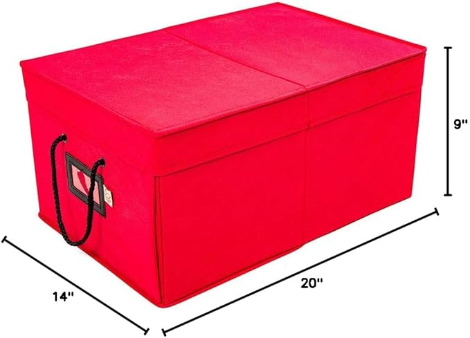 Santa's Bags [Christmas Ornament Storage Box with Dividers] - (Holds 72 Ornaments up to 3 Inches in Diameter) | Acid-Free Removable Trays with Separators | 3 Removable Drawer Style Trays