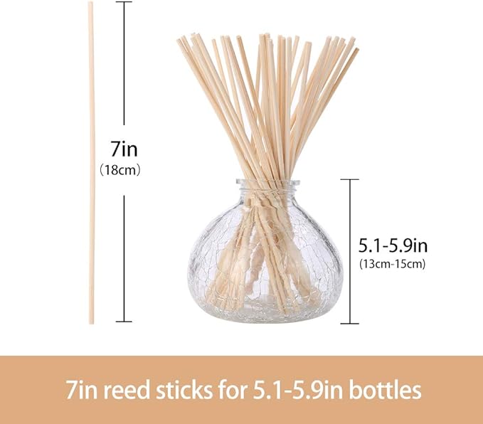 HOSSIAN 7 Inch Reed Diffuser Sticks,-Diffuser Sticks-Reed Diffuser- Reed Sticks Aroma Diffuser Sticks for Aroma Fragrance(100 PCS) (Primary Color 7 Inch)