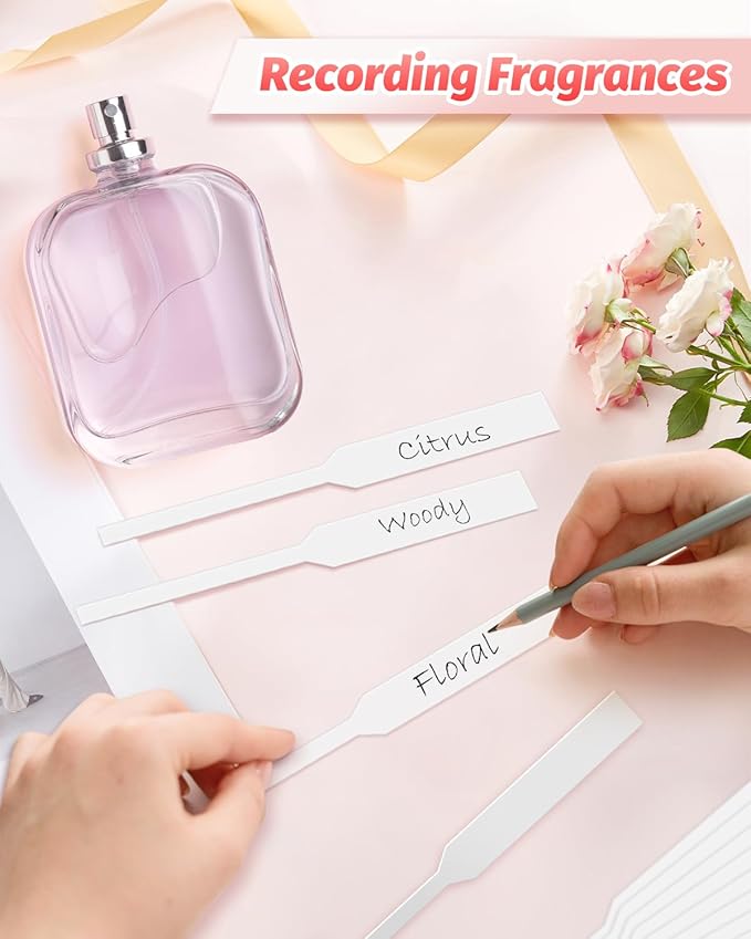 1000 Pieces Perfume Tester Strips, Disposable Fragrance Test Strips, Pure White and Strong Absorbent, Fragrance Blotter Strips, Scent Strips, for Fragrances Essential Oils Spice