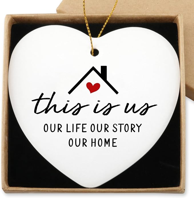Our Life Our Story Our Home Warming Gifts Hanging Ornament Housewarming Gifts New Home for Women Men Couple New Homeowners Christmas Tree Decoration Heart Ornament