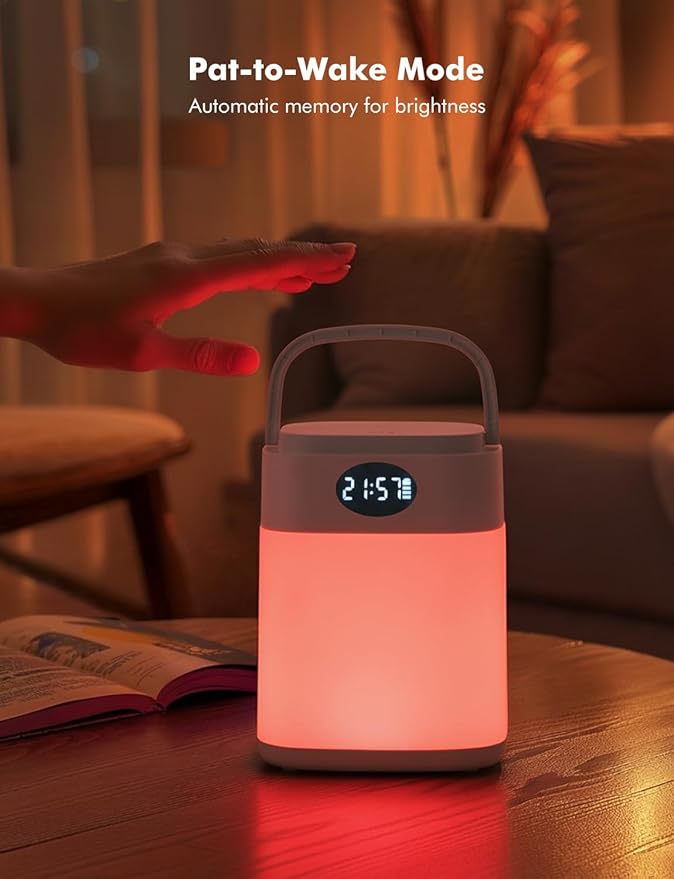 YHW RGB Touch Table Lamp, Dimmable Small RGB Bedside Bed Lamp for Bedroom, Cordless LED Night Desk Lamp Rechargeable Color Changing Nightstand Mood Cozy Lamp for Living Room Baby Nursery.