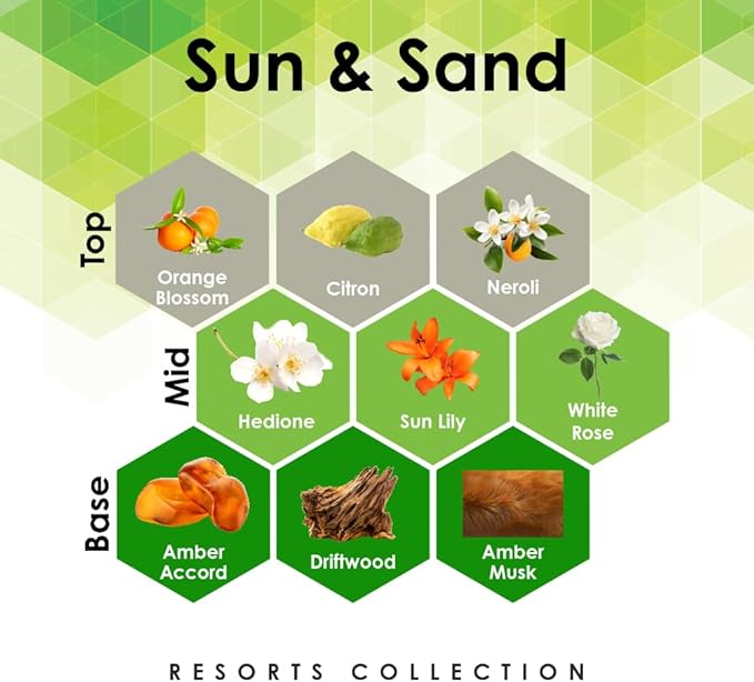 Sun & Sand 4 oz Refill for Oil Diffuser with Orange Blossom, Sun Lily, Driftwood, & More Notes