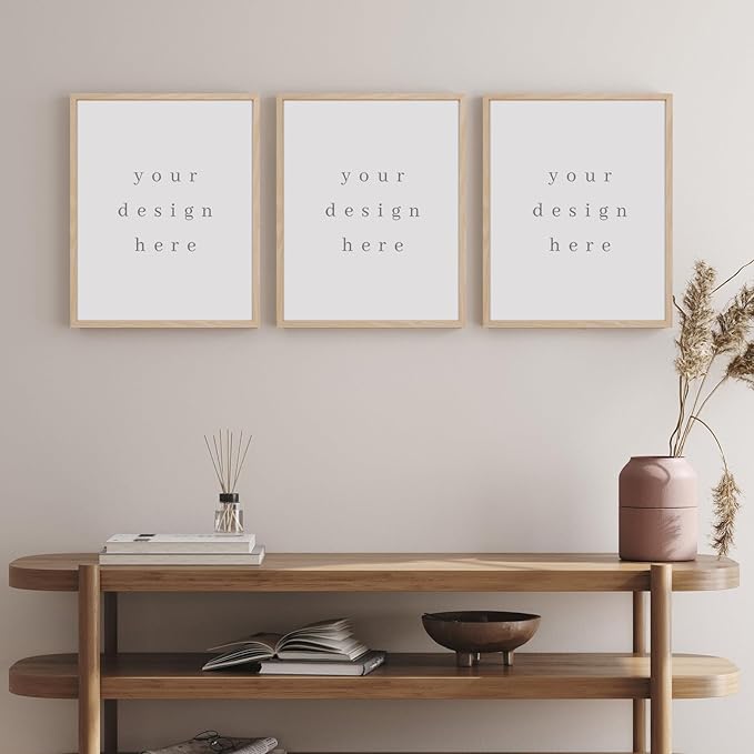 puthiac 20x24 Oak Wood Picture Frames -20"x24" Poster Frames for Wall, 20x24 Picture Frame for Wall, 20 x 24 Photo Frame, 20 x 24 Frames (1 Pack, Beige)