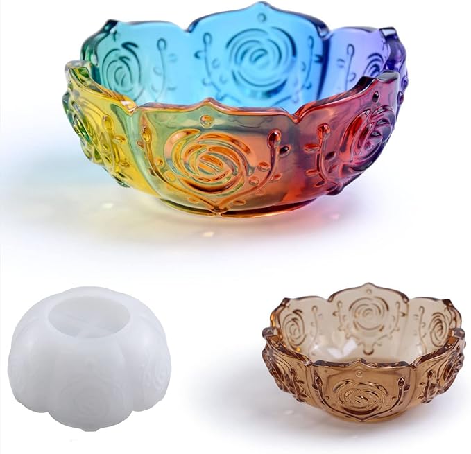 Lotus Storage Bowl Silicone Mold Concrete Flower Pot Silicone Mold Succulent Planter Vase Mold Bowl Dish Tray Mold Plaster Epoxy Resin Mold