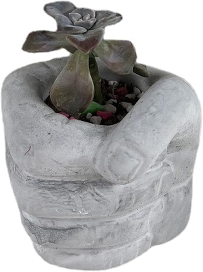 Fist Silicone Flower Pot Concrete Mold Succulent Planter Molds Vase Left Right Hand Pen Holder Storage Box Mould Epoxy Resin Clay Cement Moulds (Right Hand)