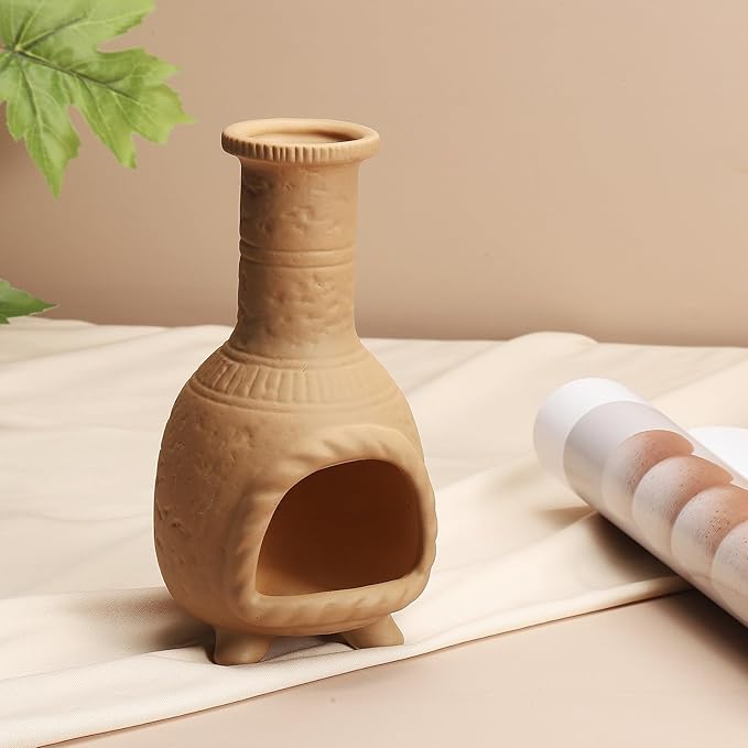 uxcell Incense Burner, Ceramic Incense Holder Santo Holder Ash Catcher with Cleaning Brush Tweezer Decorative Bowl for Meditation Stick Aromatherapy Yoga, Brown
