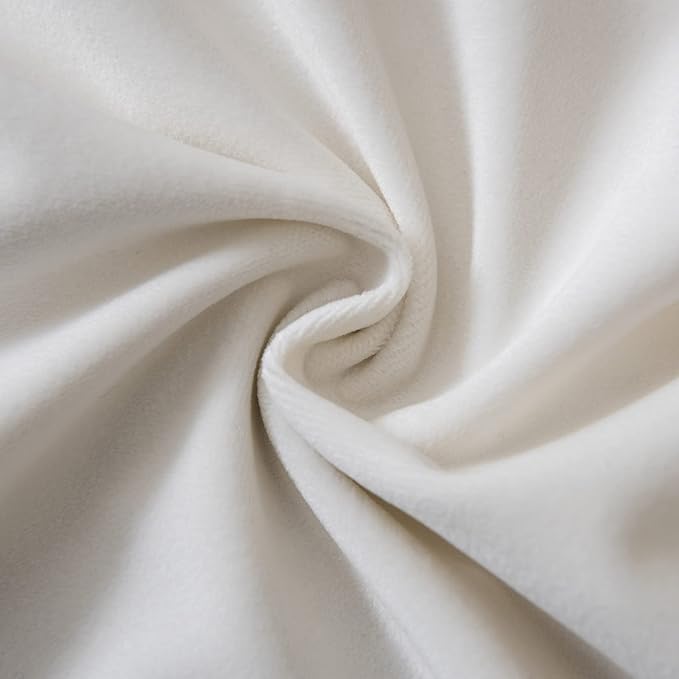 JUSPURBET Cream White Throw Pillow Covers Set of 2 Decorative Velvet Pillow Covers for Couch Sofa Bed Soft Cushion Covers Cases with Invisible Zipper for Living Room Home Decor 24x24 inch
