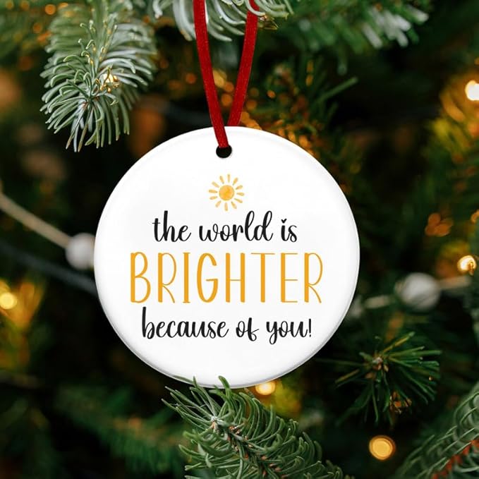 Christmas Inspirational Gifts for Women - Ceramic Christmas Ornaments 2025 for Tree Decorations - Thank You Appreciation Gifts for Coworkers Boss Nurse Teachers, Stocking Stuffers Ornaments
