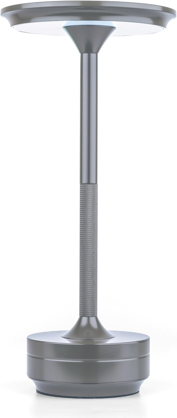 Cordless Rechargeable Touch Lamp 5000mAh Battery, 20+ Hours Use, USB-C Charging, 3 Color & Brightness Settings, Aluminum Table Lamp for Bedroom, Dining, Office or Cafe (Silver)