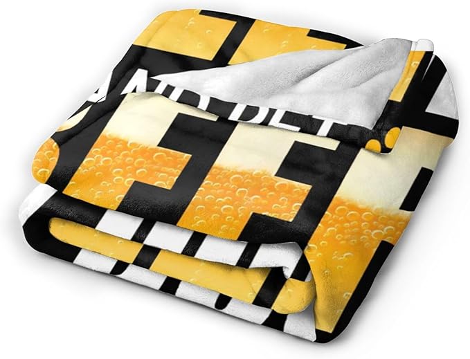 Tijuboni Beer Throw Blanket Beer Gifts for Men Women Adults Soft Flannel Fleece Blanket for Couch Sofa Bed Home Decor 60"x80"