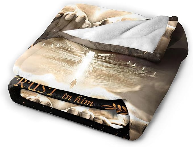 Tijuboni Christian Throw Blanket God Religious Gifts for Women Men Girls Boys Kids Adults Soft Flannel Fleece Blanket for Couch Sofa Bed Home Decor 60"x80"