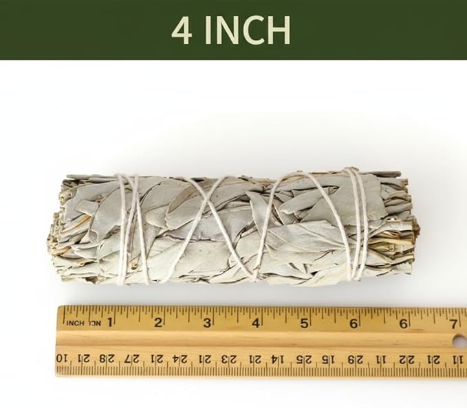 Seedlink Natural White Sage Smudge Sticks (4-Inch, 3-Pack) - California Grown Sage Bundles for Cleansing House of Negative Energy, Spiritual Purification, Meditation & Smudging Rituals