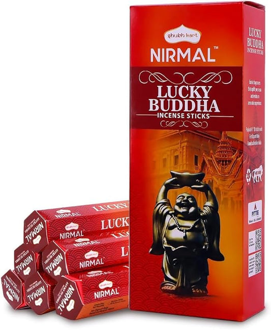 Shubhkart Hexa Lucky Buddha Incense Sticks, Pack of 6 (120 Sticks). Calming Blend for Attracting Good Fortune, Positive Energy, Peace & Meditation