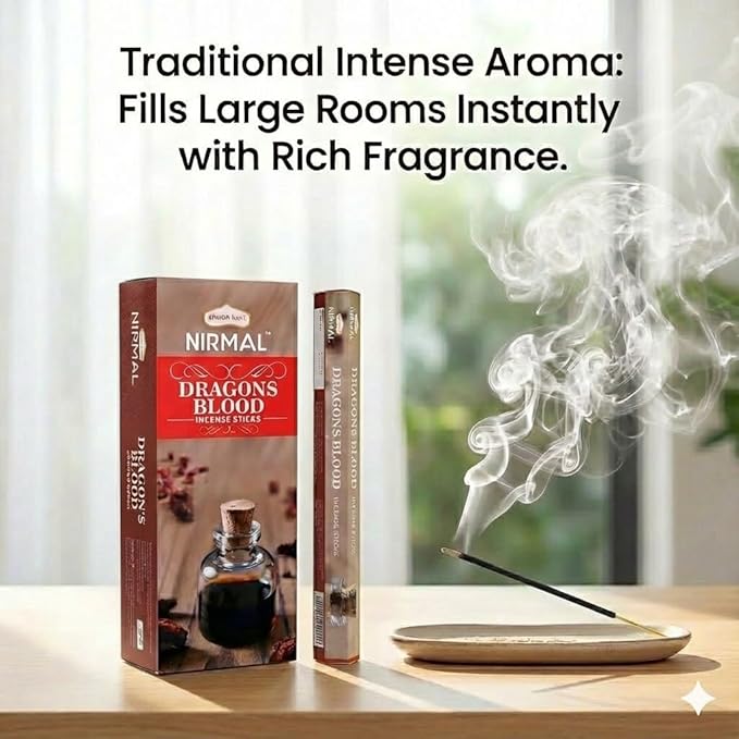 Shubhkart Hexa Dragon's Blood Incense Sticks, Pack of 6 (120 Sticks). Deep, Earthy & Resinous Aroma for Protection Rituals, Empowerment, Meditation & Spiritual Focus