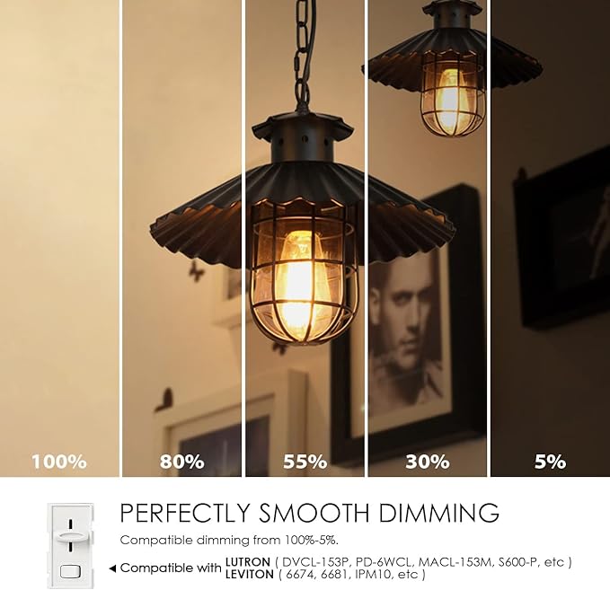 LVWIT 6 Pack Vintage LED Edison Bulbs 75W Equivalent 11W 1100LM Dimmable ST64 Filament 2700K Warm White E26 Medium Base Light Bulbs High Brightness Clear Glass
