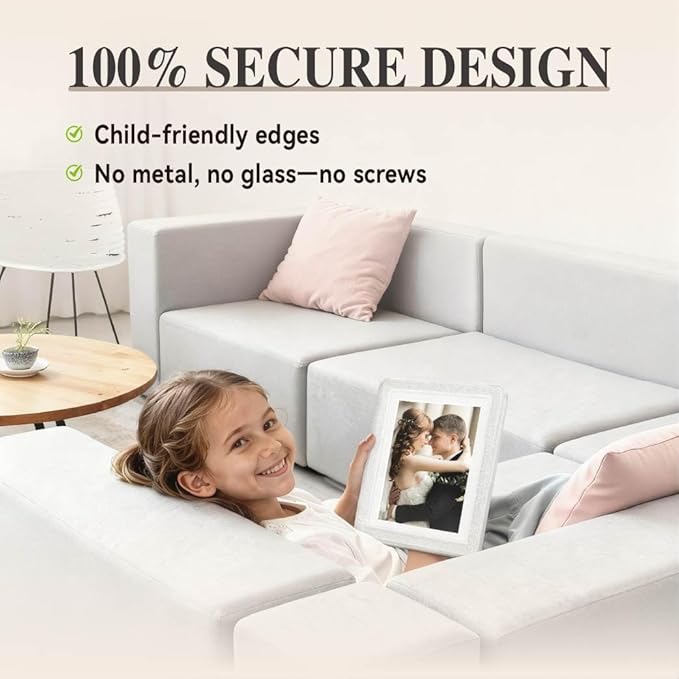 Crystal 5x7 Picture Frame with Acrylic Front 4 Pack, ABS Frame for 5x7 or 4x9 Photos, Shatterproof UV-Resistant Tabletop Photo Frame, Vertical/Horizontal Display for Home Décor