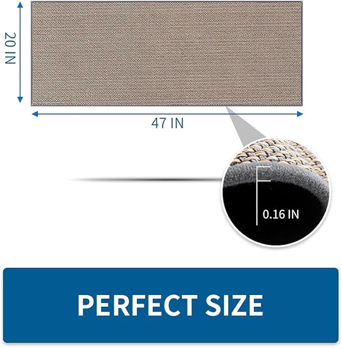 MontVoo Kitchen Rugs and Mats Non Skid Washable, Absorbent Runner Rugs for Kitchen, Front of Sink, Kitchen Mats for Floor(Grey, 20"x47")