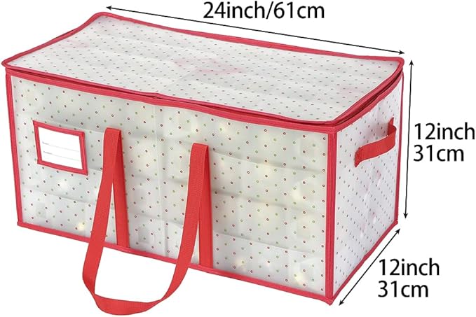 Sattiyrch Plastic Christmas Ornament Storage Box with with Removable Trays - Box Contributes Slots for 128 Holiday Ornaments 2.36 Inch - Keeps 128 Xmas Holiday Ornaments (128)
