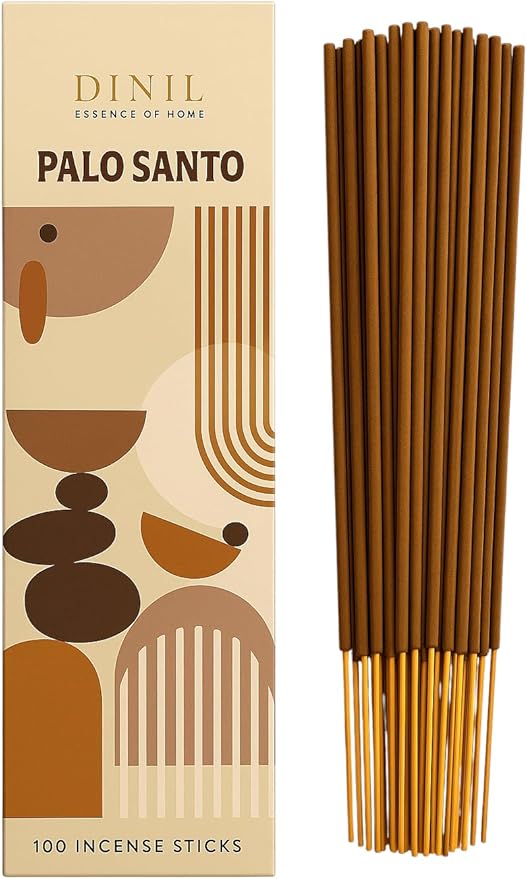 Dinil Palo Santo Incense Sticks – 100 Sticks | Hand-Rolled, Charcoal-Free | Clean Burn, Low Smoke | Aromatic Incense for Meditation, Yoga & Home Fragrance