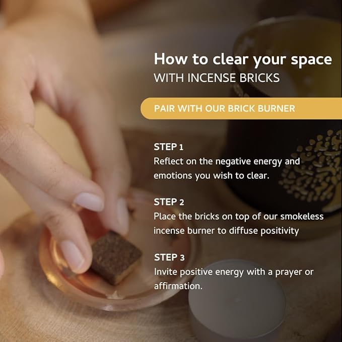 Palo Santo & Copal Smokeless Incense Bricks & Oriental Burner | 2 x 9 Bricks | Aromatherapy | Smudging | Made with Essential Oils | Natural Air fresheners for Home | Spiritual Meditation Accessories
